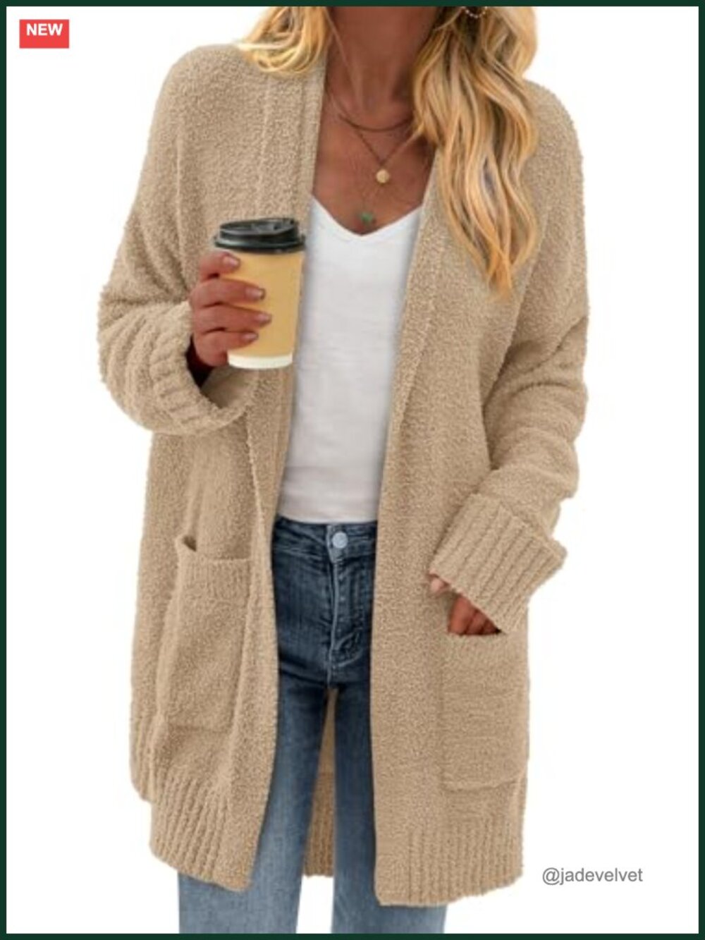 Womens Long Chunky Fuzzy Knit Cardigan Oversized Open Front Sweater Coat Fall